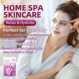 Snail Serum Face Sheet Mask Skincare, Hydrating Sheet Masks for Face, Facial Mask for All Skin Types - Hydrates & Moisturizes Skin, Daily Facial Sheet Mask for Women, Pack of 10