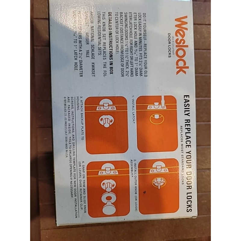 Weslock Eleganti Keylock entry door knob 840 Antique Brass Design---