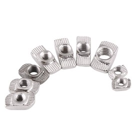 50Pcs T Nuts Hammer Head Drop in T Slot Nuts Zinc Plated Carbon Steel Fastener Nut T-slot Hammer Head Nut for Aluminum Extrusion Profiles(M8*19.5 * 10)