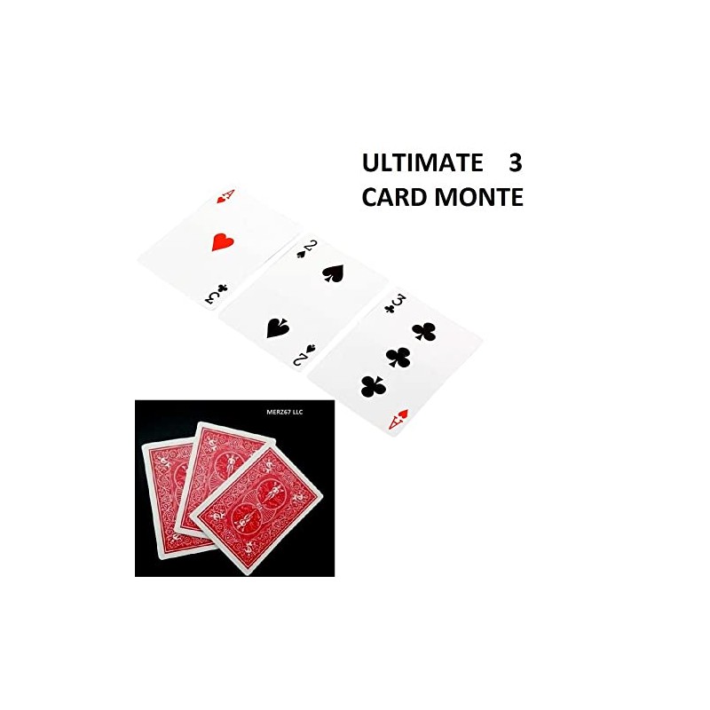Merz67 LLC Three Card Monte Magic Trick (Red Back)