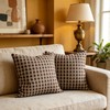 Qupace Set of 2 Brown Geometric Throw Pillow Covers 18x18