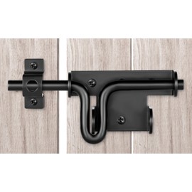HTHOOOOOME Slide Bolt Gate Latch with Padlock Hole, Heavy Duty Fence Slide Latches Outdoor Doors for Wooden Fence, Shed Door, Vinyl Door
