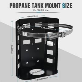 Propane Tank Holder for 10lb Tanks - Heavy Duty Thickened Steel Mounting Bracket - Rust-Resistant and Weatherproof Design - Secure Propane Tank Bracket for Truck, Car, RV, Trailer, Jeep, Boat