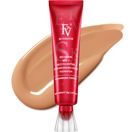 FV Foundation Poreless Waterproof Liquid Foundation Make-Up Flawless Medium Coverage for Normal/Dry Skin/Combination Skin Long Lasting Face Make-up, 30 g, 1.05 fl/oz, Toffee