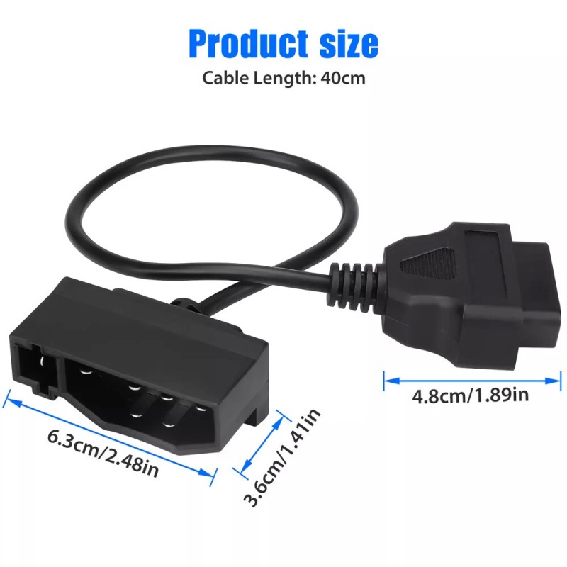 Cahuczlhoz For Ford 7 pin OBD1 to OBD2 Adapter Code