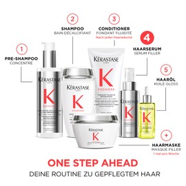 Kérastase Première, Repairing Anti-Hair Breakage and Anti-Frizz Serum for Damaged Hair, with Peptides and Glycine, Sérum Filler Fondamental Hair Serum, 90 ml