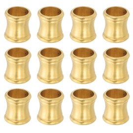 PATIKIL Lamp Solid Brass Neck, 12 Pcs Turned Brass Spindle Slips Lamp Finial Pipe Light Fixture for 1/8 IP or M10 Lamp Rod Light Repair Decoration, 14x15mm