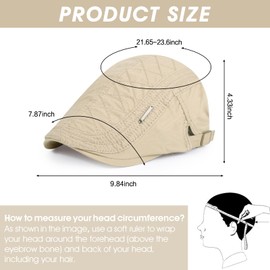 Geyanuo 3Pcs Cotton Newsboy Hat for Men Cool Adjustable Flat Cap