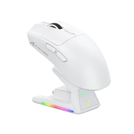 ATTACK SHARK X1 Ultralight Wireless Gaming Mouse with Magnetic RGB Charging Dock,Anti Slip Grip Tape,PixArt PAW3395 Pro Sensor,40000DPI,BT/2.4Ghz/Wired,Optical Micro Switch for PC Mac Gamer(White)