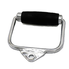 Deluxe LAT Pull Down Bar Strength Training Double D Handle Tricep V Shaped Press Down Bar with Rubber (Single D)