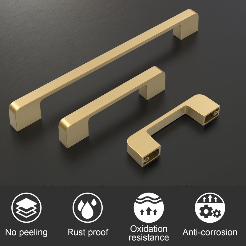 Lepatape 5 Pack 4 Inch Brushed Gold Cabinet Pulls Brushed