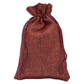 48-Pack 4x6 Natural Burlap Gift Bags w. Drawstring (Maroon Red, Small) for Party Favors, Presents or DIY Craft by TheDisplayGuys