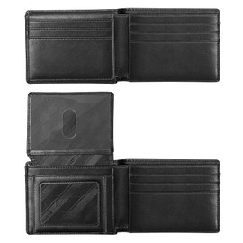 RUNBOX RUNBOX Slim Wallet for Men's Leather Bifold RFID Blocking Wallet with 2 ID Windows Gift Box