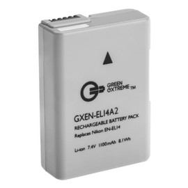 Green Extreme EN-EL14 EN-EL14a Battery for Nikon D3500, D5600, D5500, D3400, D3300, D5300, D5200, D3200, D3100, D5100, DF DSLR, Coolpix P7700, P7000, P7800, P7100 and MH-24 Charger (Fully Decoded)