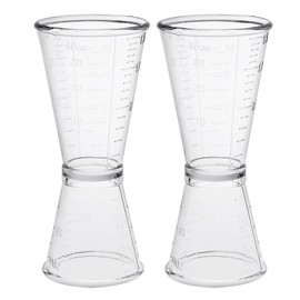 uxcell 2 Pcs Double Clear Plastic Measure Cup for Party Kitchen Tool 40ml/20ml