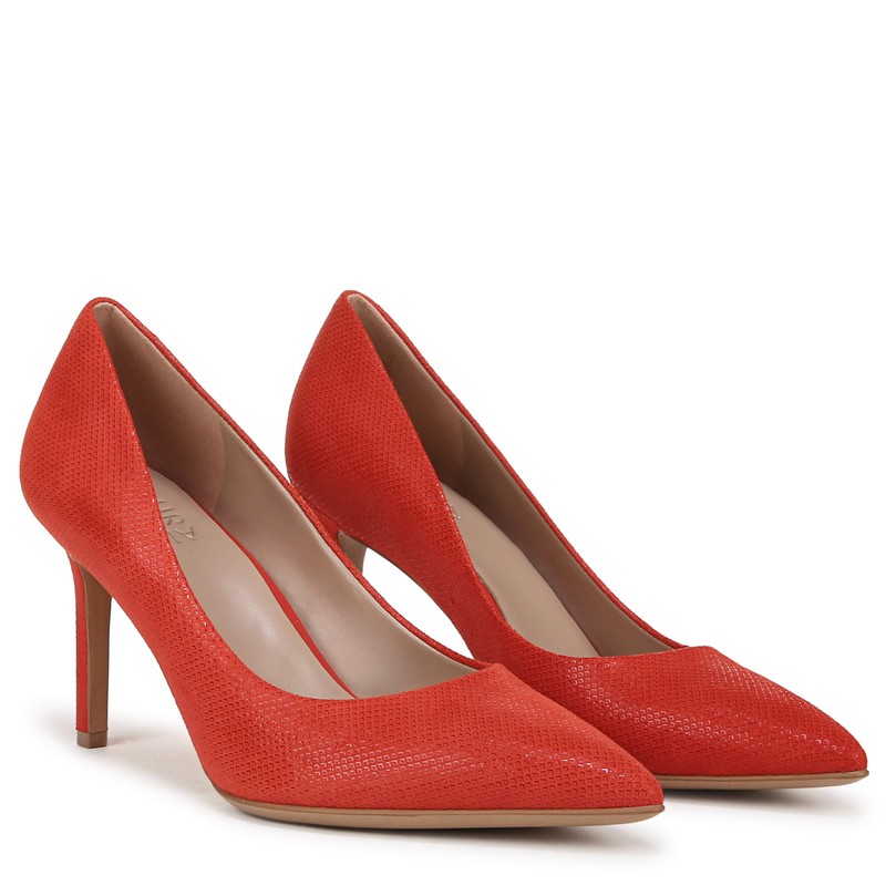 Naturalizer Womens Anna Pump Red Suede Textured 8 W