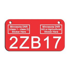 Minnesota Engraved ATV/UTV License Plate (Red)