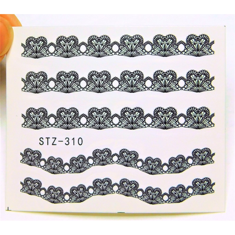 Floral Lace Water Nail Decals 3 sheets