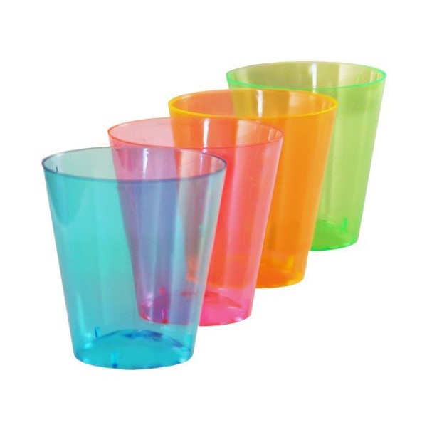 BarConic 2 Ounce Neon Shot Cups 60 pack - Assorted Colors
