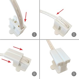 Erlandens 50FT UL Listed 18/2 Wire SPT-2 Wire Electrical Wire 18-Gauge 2-Conductor Wire Soft Parallel Wire 2pin Stranded Copper Wire with 4 Vampire Plugs, White
