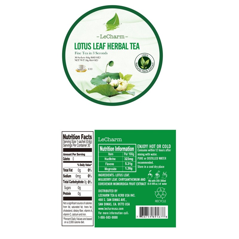 LeCharm 120-count Ready Brew Single Serve Herbal Tea Extract Crystals