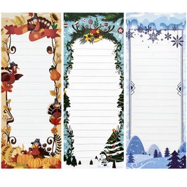 allydrew Magnetic Notepads for Refrigerator, To-Do lists, Grocery Shopping, Memo, Reminders (Set of 3), Holidays