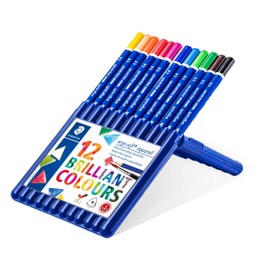 Staedtler Ergosoft Aquarell 156 SB12 Triangular Watercolour Pencils - Assorted Colours (Box of 12)
