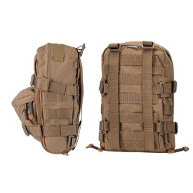 IDOGEAR Mini Tactical MOLLE Hydration Pack Water Reservoir Bag Outdoor Water Bladder Carrier Pack for Tactical Vest Backpack (Coyote Brown)