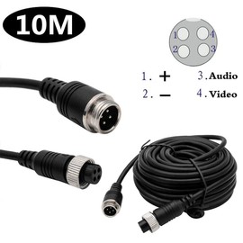 MASO Truck Rearview Backup Cameras with 10M Cable, Waterproof 18 IR LEDs 170 Degree 4 Pins High Definition CCD Vehicle Reversing Camera for Heavy Duty Car Van Trailer Bus Caravans