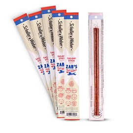 Schaller & Weber Salami Sticks with Zab’s Hot Honey, 0.85 Oz (Pack of 6) | Zab’s Hot Honey Smoked Salami | German Style Smoked Sausage Sticks with Spicy Honey | Gluten Free Protein Snack