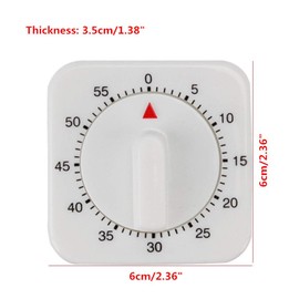 ZHOUSUFEN Square 60 Mechanical Kitchen Timer Cooking Timer Clock with Loud Alarm No Batteries Required Kitchen Learn
