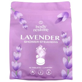 Body Restore Shower Steamers Aromatherapy 15 Pack Bath Bombs - Lavender