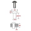 3/8 Dia. X 3/4 Solid 2117-T4 Aluminum Round Head Rivet,