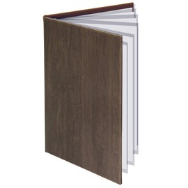 Menu Book, Hardcover, Wood, 12 Pages (6, 12 Sides) A4 PRO-MWA4-12 (Brown)