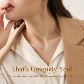 AINUOSHI Moissanite Initial Letter X Necklaces for Women Sterling Silver White Gold Diamond Necklace Jewelry Graduation Birthday Gifts for Her Mom Wife Girlfriend