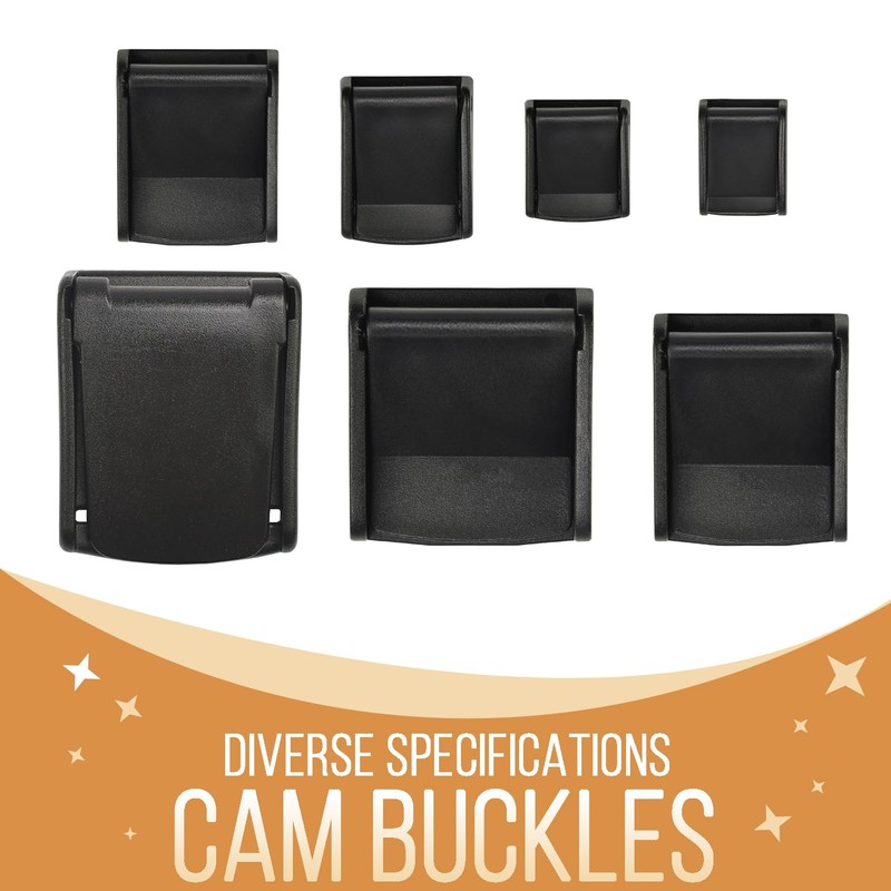 10pcs 1-1/2" Pick Cam Belt Buckles Plastic Black Toggle Clip