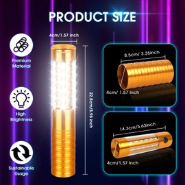 6 PCS LED Strobe Baton Light Led Bottle Service Lights Sparklers Champagne Bottle Handheld Light Topper for Nightclub Wedding Party Concert (Gold)