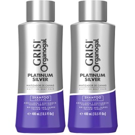 Grisi Organogal Shampoo Silver para canas y cabellos claros, 400 ml (Paquete de 2)                                                                    