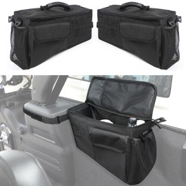 YOCTM Wheel Well Storage Bin, Rear Trunk Organizer, Cargo Storage Tray compatible with 2018-2024 Jeep Wrangler JL JLU 4-Door, Interior Storage Expansion Accessories, Right Left Side, Black