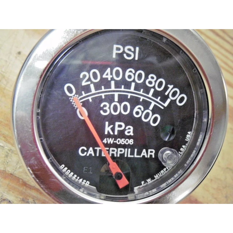 CAT 0-100 PSI Caterpillar 4W-0506 Pressure Gauge 3-1/8" Face