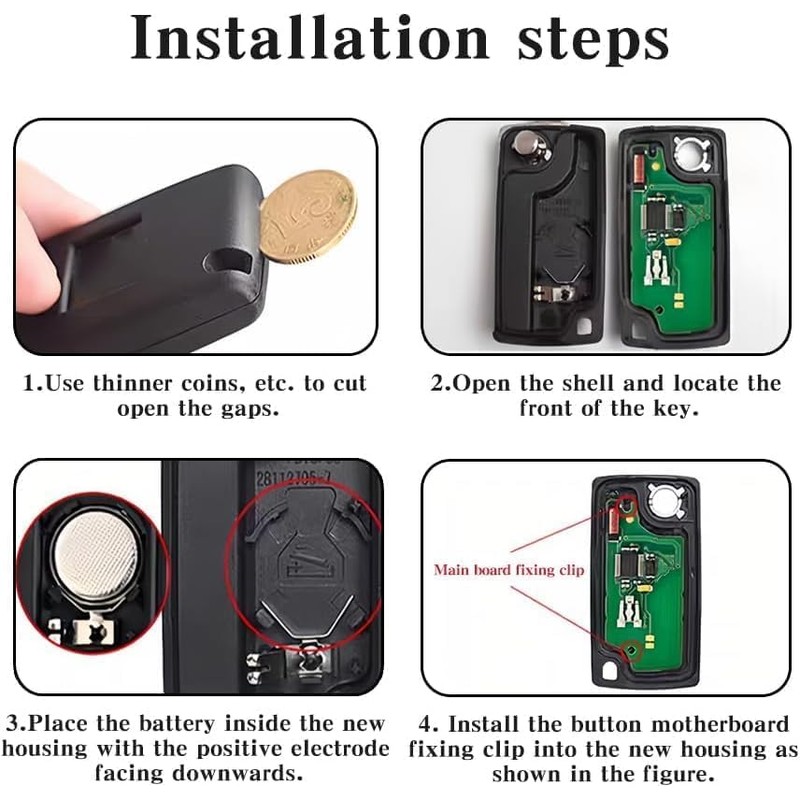 AUTOZOCO 3 Button Car Key Shell Case Compatible with Citroen