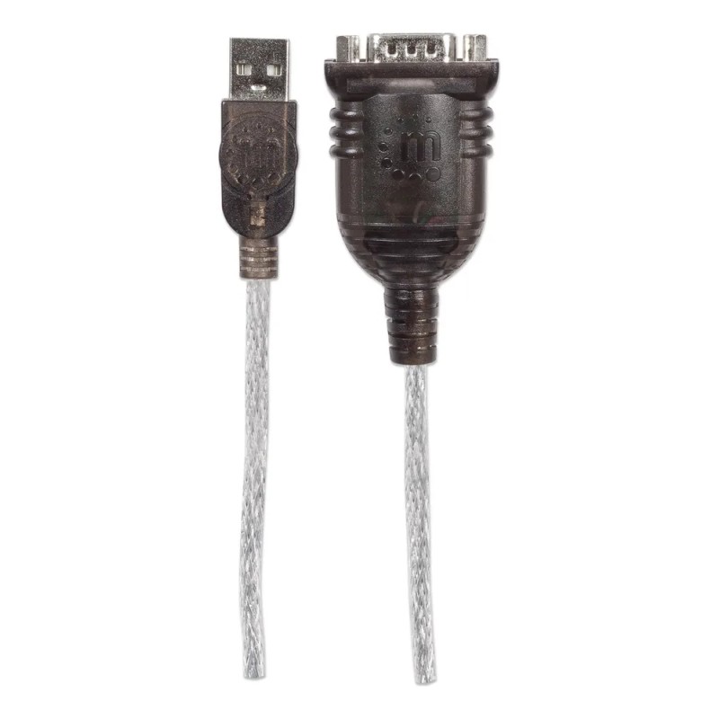 Convertidor USB a Serie RS232 DB9 45cm Manhattan 205153 Negro