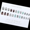 Uñas postizas cortas con diseño de rayas de animales, almendra,