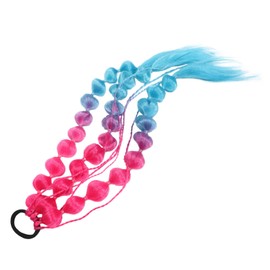 Healeved Realistic Bubble Ponytail Wig Extension Long Soft Rainbow Wig Ideal for Cosplay Festive Occasions