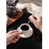 Sweese 2.5 Ounce Porcelain Stackable Espresso Cups with Saucers and