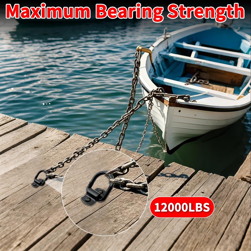 1/2" Heavy Duty Forged D Ring, 12000Lbs Break Strength Tie