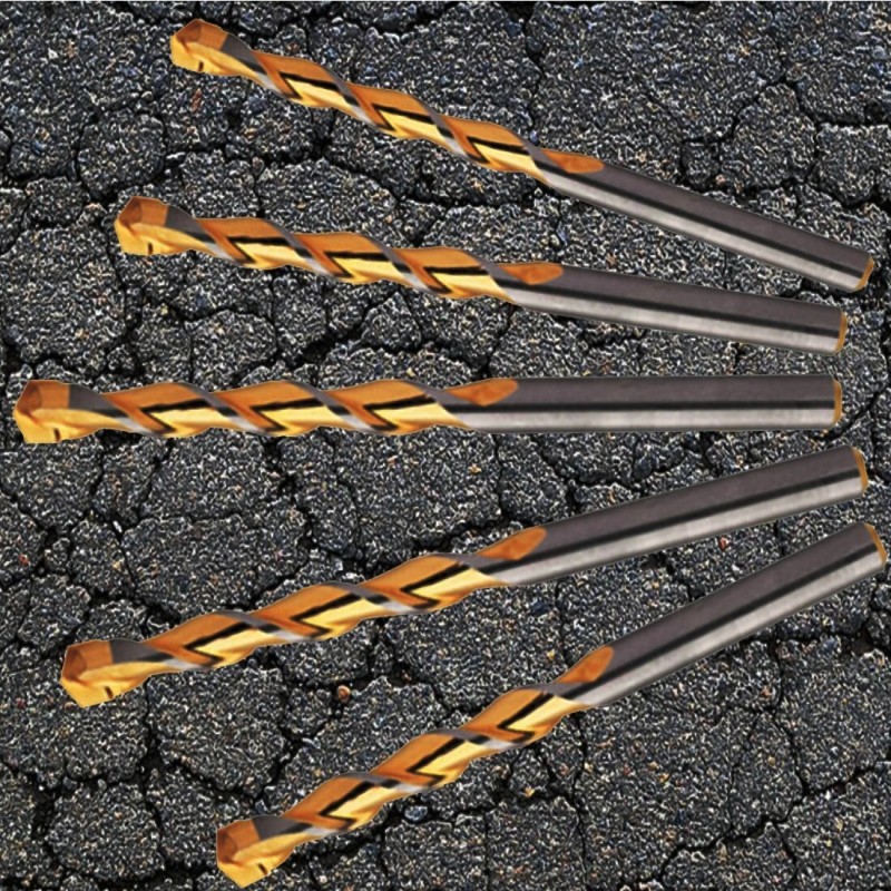 HF Masonry Drill Bit Set 5/16" Carbide Tip Titanium Drill