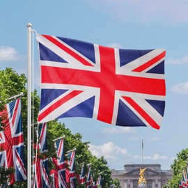 Union Jack Flag - 5ft x 3ft - Pack of 1 - Large Great Britain Flag with Eyelets - King's Coronation, VE Day, Street Parties, Sporting Events Decoration