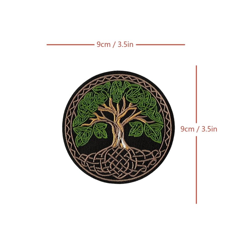 Celtic Tree of Life Spiritual Symbol Patch, Embroidered Iron-on/Sew-on Applique