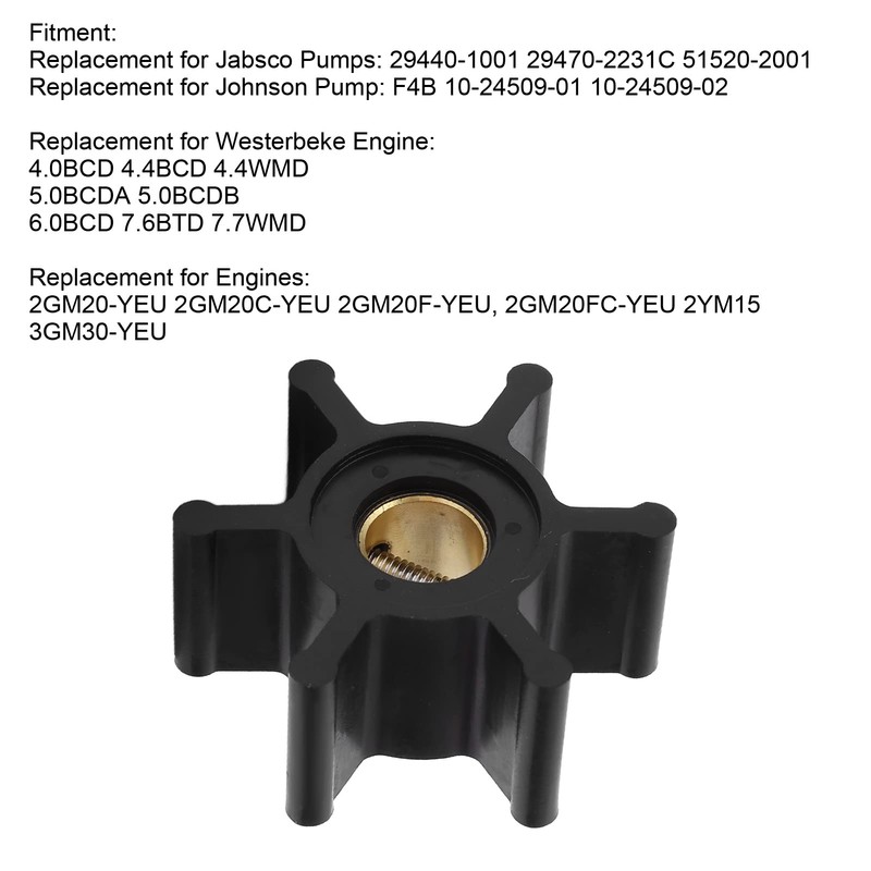 Socobeta Impeller,Salt Resistant 09‑810B‑1 Hardened Copper Flexible for Maintenance Replacement